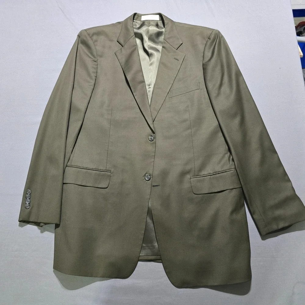 John W Nordstrom Blazer Mens 46XL Olive Green 2 Button Sport Coat Professional